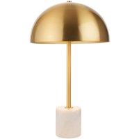 Netlighting Pillaro Table Lamp Brushed Aged Brass Plate & White Marble 7W LED E14