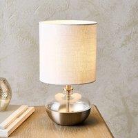 Pagazzi Emmy Satin Nickel & Clear Glass Table Lamp in Silver
