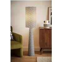 ValueLights Bertie Leopard Print Full Fabric Midi Floor Lamp in Tan