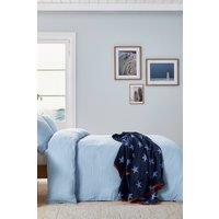 Helena Springfield 'Muslin' Cotton Duvet Cover Set in Blue | Size: Super King
