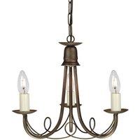 Netlighting Minster Multi Arm Chandelier 3 Light Black Gold Finish E14