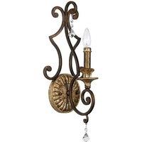 Netlighting Marquette 1 Light Indoor Candle Wall Light Antique Bronze E14 in Brown
