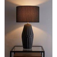K LIVING Nyon 54cm Black Ceramic Table Lamp With Matching Black shade