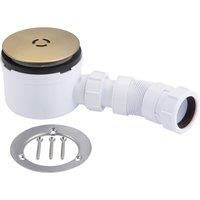 McAlpine 3 Pin Shower Trap + Flex Adaptor - Brushed Brass in White