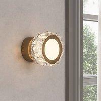 Pagazzi Dilan Antique Brass & Crystal LED Wall Light in Gold