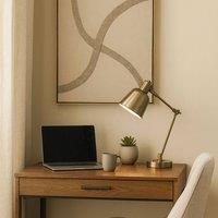 Pagazzi Erik Antique Brass Metal Table Lamp in Gold