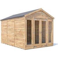 Dunster House Summerhouse 2.4m x 3.6m (8' x 12') Apex Roof, RagePanda Modular in Brown