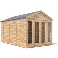 Dunster House Summerhouse 2.4m x 4m (8' x 14') Apex Roof, RagePanda Modular in Brown