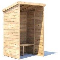 Dunster House Wooden Garden Arbour With Pent Roof, W1.2m x D1.2m / W4' x D4' in Brown