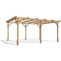 Dunster House Wooden Pergola Plant Frame 4m x 3m (13' x 10'), Utopia in Brown