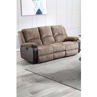 More4Homes Postana 3 Seater Manual High Back Jumbo Cord Fabric Recliner Sofa in Brown