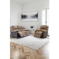 More4Homes Postana Manual Recliner Bonded Leather 1+3 Seater Sofa Set in Brown