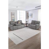 More4Homes Sydney 2+3 Seater Fabric Manual Recliner Sofa Set in Grey