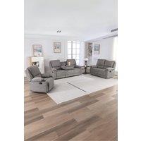 More4Homes Sydney 1+2+3 Seater Fabric Manual Recliner Sofa Set in Grey