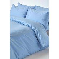 Homescapes Egyptian Cotton Duvet Cover with Pillowcase, 200 TC in Blue | Size: King