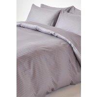Homescapes Egyptian Cotton Stripe Duvet Cover & Pillowcase 330 TC in Grey | Size: King