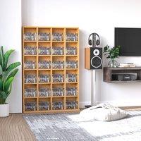 HOMCOM CD DVD Media Storage Shelves Display Shelf Racks Wooden Frame in Light Brown