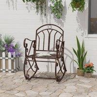 OUTSUNNY Antique Rocking Chair Metal Bench One Double Seater 2-seat Armrest in Bronze