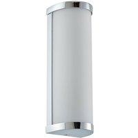 Loops IP44 Bathroom Wall Light Chrome & Frosted Glass Modern Round Twin Curved Lamp in Clear