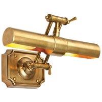 Loops 14" Adjustable Swing Arm Wall Picture Light Solid Brass Hanging Display Lamp in Metallics