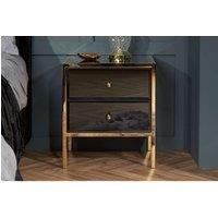 Birlea Fenwick 2 Drawer Bedside Black & Gold