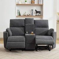 Artemis Home Powell 2 Seat Rocker Recliner Sofa With Centre Console in Dark Grey | Size: 2 Seater