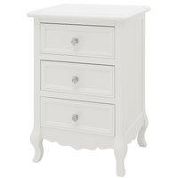 Melody Maison Pair Of White 3 Drawer Bedside Tables - Victoria Range