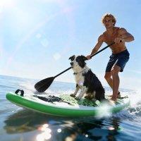 HOMCOM 10ft Inflatable Paddle Board Multi-Layer Shell Non-Slip Panel w/ Paddle Bag in Green