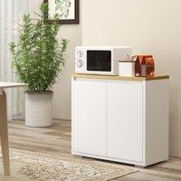 HOMCOM Kitchen Sideboard Storage Cabinet with Double Doors & Shelf in White