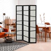HOMCOM 3 Panel Folding Room Divider Hinged Paravent Partition Separator in White