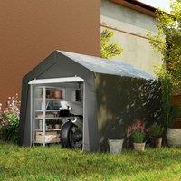 OUTSUNNY 3 x 3(m) Portable Shed, Waterproof & Heavy Duty Dark Grey