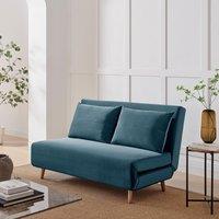 FurnitureboxUK Bobby Blue Velvet Double Folding Sofa Bed