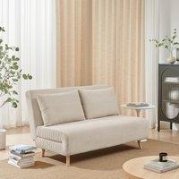 FurnitureboxUK Bobby Cream Jumbo Corduroy Double Folding Sofa Bed