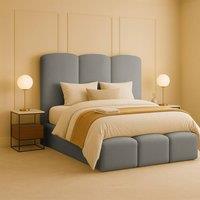 Desire Deco Rivas Upholstered Storage Bed - Double, King, Super King in Grey | Size: Small Double