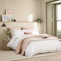 CHRISTY 'Wave Edge' Embroidered Cotton Percale Duvet Cover Sets in Pink | Size: King