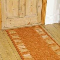 runrug Hallway Runner Rug - Non-Slip, Hardwearing, 5.4mm - 'Alba' in Terracotta | Size: 66 cm x 210 cm