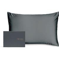 Silk Addict 100% Mulberry Silk Pillowcase - Navy in Charcoal | Size: Standard Pillow Case