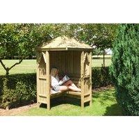 Shires Honeysuckle Corner Arbour Garden Arch Seat Approx 4 x 4 Feet in Brown