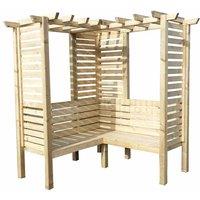 Shires Clematis 6 x 6 Feet Pressure Treated Corner Arbour in Brown