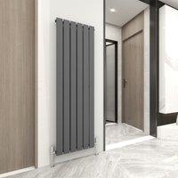 MCC Direct Designer Flat Panel Single Radiator 1600x408 Anthracite in Grey