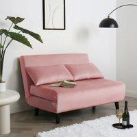 Home Garden Direct Aurora - Small Double Sofa Bed in Velvet - 2 Seater - Pink