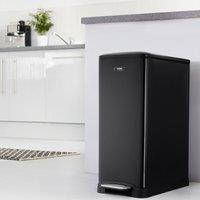 Cooks Professional Slimline Dual Compartment Pedal Bin 50L with Soft Close Lid in Black