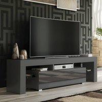 Creative Furniture TV Unit 160cm Stylish Modern - Dark Grey with High Gloss Doors