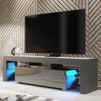 Mex Furniture LTD TV Unit Aria 160cm - Dark Grey with Gloss Doors & LED Lights