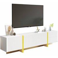 BTM 190 cm TV Cabinet With 3 Doors, 2 Drawers in Warm White