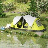 OUTSUNNY 2 Room Camping Tent with Rainfly & Screen Panels, Yellow