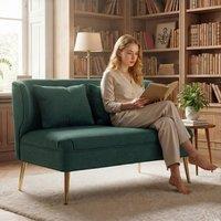 HOMCOM 2 Seater Sofa, Small Sofa with Wing Back, Thick Seat, Dark Green