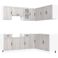 Berkfield Home 11 Piece Kitchen Cabinet Set Kalmar Grey Sonoma Engineered Wood