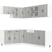 Berkfield Home 11 Piece Kitchen Cabinet Set Kalmar Grey Sonoma Engineered Wood