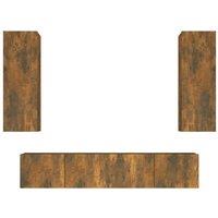 Berkfield Home 4 Piece TV Cabinet Set Smoked Oak Engineered Wood in Brown